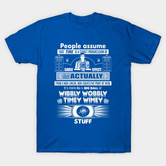 Men Black Print T-shirt Wibbly Wobbly Timey Wimey Stuff No-Cut Transfer Paper Print Cotton Tshirt M королевский синий