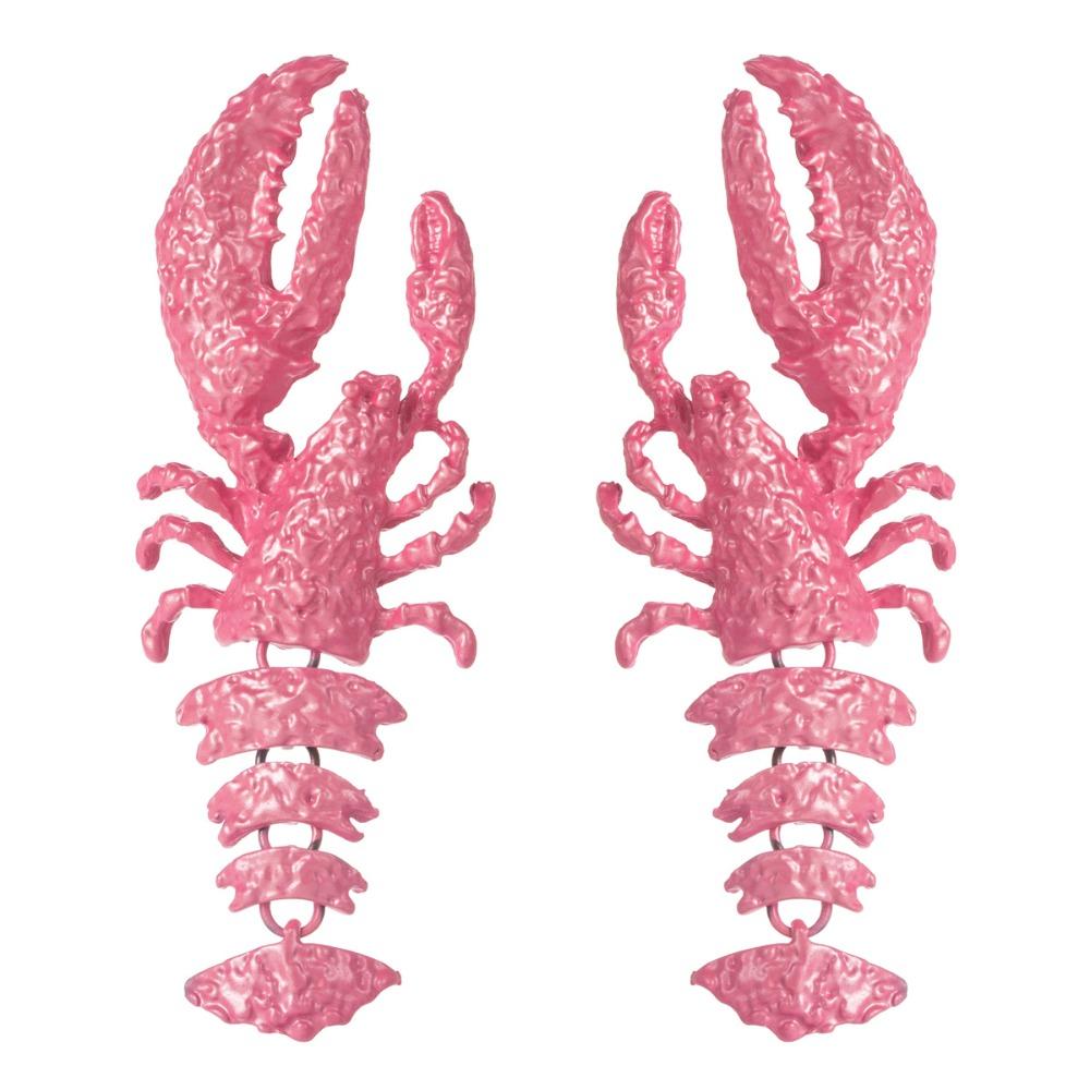 Large Size Lobster Earrings Metal Animal Drop Earrings Unique Crayfish Pendant Earrings Casual