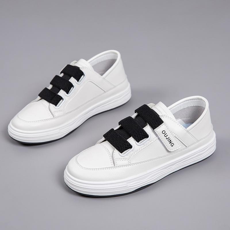 

[Индивидуальный заказ] 2024 новые осенние белые туфли на липучке, повседневная женская обувь с мягкой подошвой, нескользящие туфли с одной педалью 35 чёрный