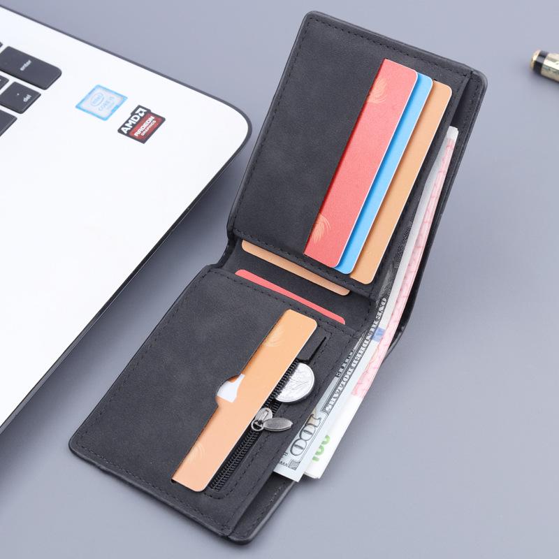 Men’s Frosted Retro Multifunctional Dollar Wallet with Extra Card Slots