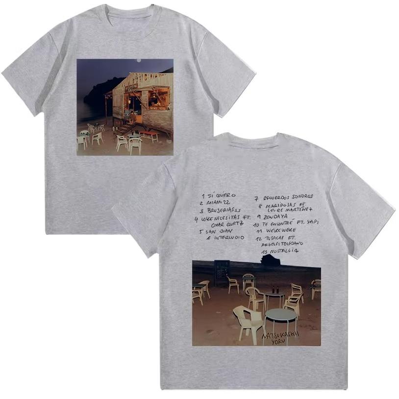 Natsukashii Yoru T Shirt Rapper Album Merch Tee Fashion Hip Hop Short Sleeve T-shirt Unisex Cotton Autumn and Winter Innerwear