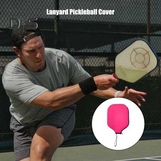 Pickleball Paddle Cover Lightweight Pickleball Racket Sleeve with Lanyard Waterproof Scratch-Resistant Pickleball Accessories