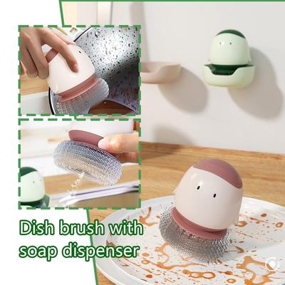 Kitchen Dish Brush Bowl Cleaning Brush Soap Dispenser Pot Liquid Accessories Brush Convenience Small Brush Tools Dishwasher G7m8