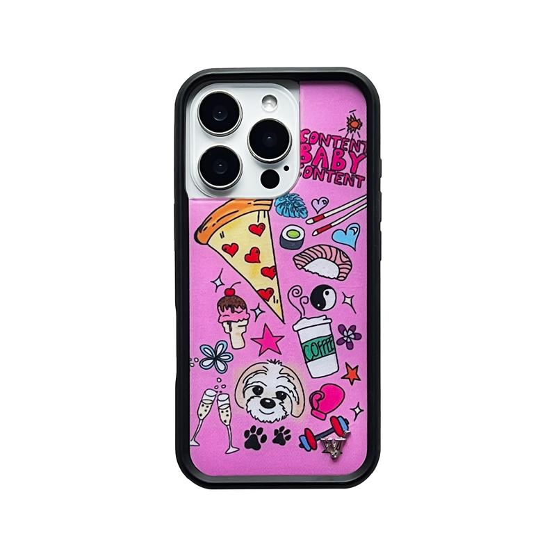 Wildflower 3D Leopard Print Polka Dot Phone Case For iPhone 16 15 14 Plus 12 13 14 15pro 17pro WF Cute Plaid Food Cartoon Cover