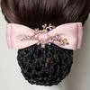 Women Hair Net Temperament Flower Shape OL Style Fishnet Hair Decoration Decorative Soft Bow-knot Lady Bud Hair Net for Airline Stewardess