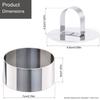 2 Pieces Round Cake Ring Molds Stainless Steel Cake Mousse Decorating Ring Mold with Pusher for Kitchen Baking Pastry Tools