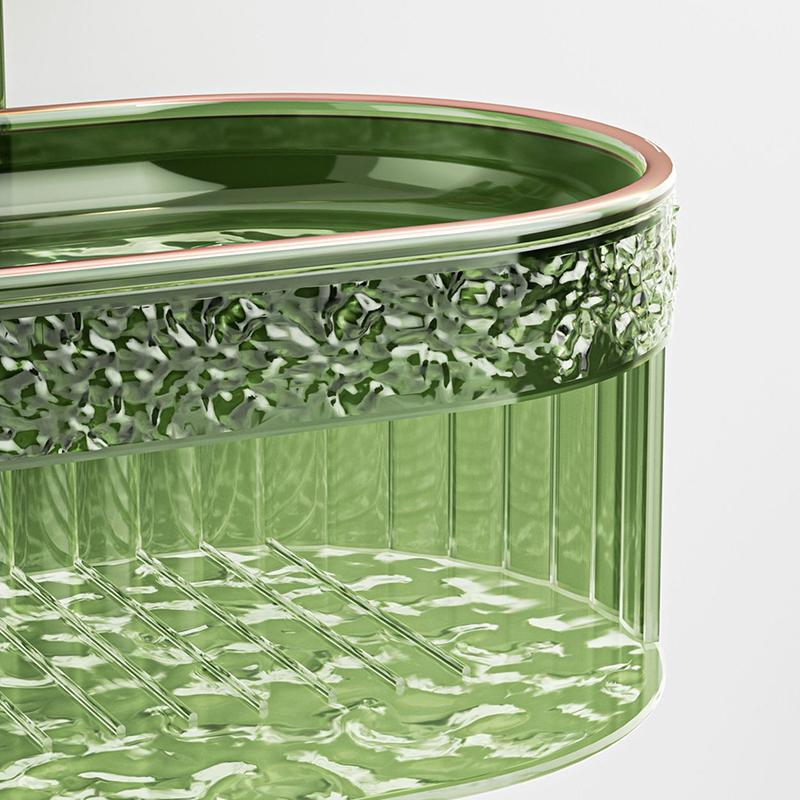 Bathroom Suction Cup Soap Holder Butterfly Design Double Layer Soap Box Drainage Water No Drilling Soap Storage Shelf