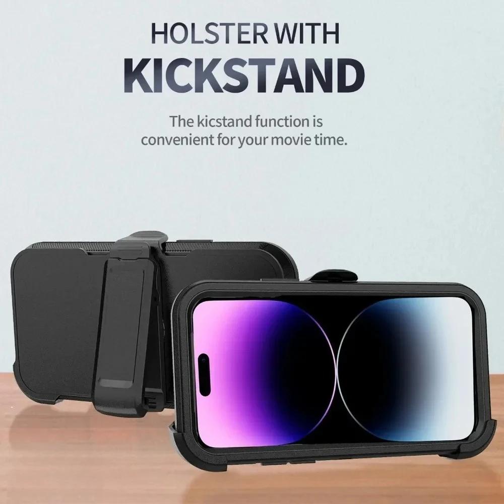 Military Grade Heavy Duty Armor OTT Phone BOX Case for IPhone 17 16 15 14 Plus 13 12 Pro Max Shockproof Belt Clip Holder Cover