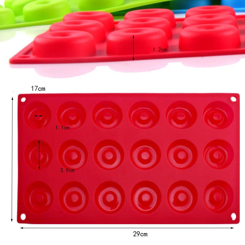 18 Cavity Mini Silicone Donut Mold Non-Stick Chocolate Mould Diy Cookies Dessert Baking Pan Tray Cake Decorating Tools Bakeware