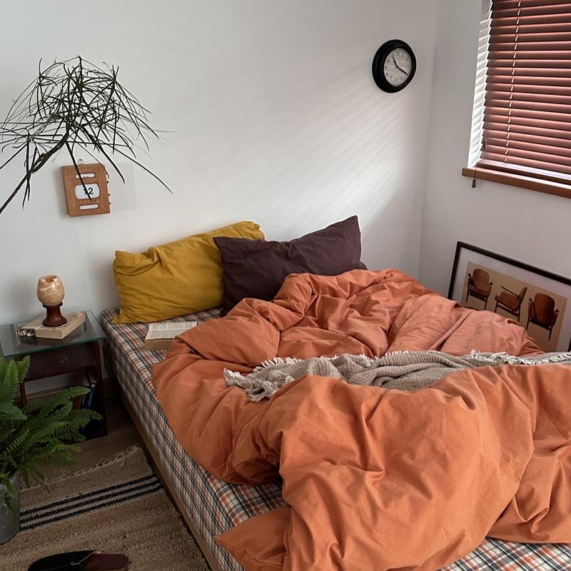 

100% Cotton Soft Bedding Set Colour Duvet Cover with Pillow Case Bedclothes Bedspread Comforter Cover Sets with Pillowcases 150x200cm 3pcs