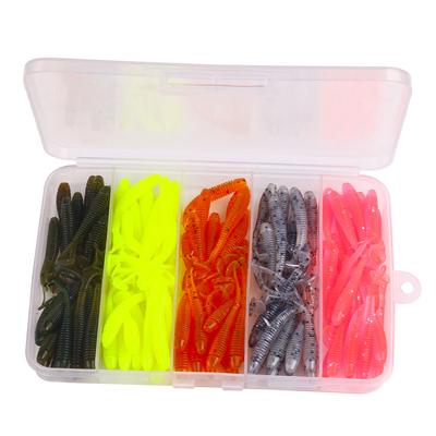 150pcs/box Soft Bait Box Set Soft T Tailsilicone Fake Bait Glitter for Crappieshiads Baits Mini