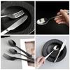 Hive Mind 30-piece Set Cutlery Assortment 6 People Spoons Forks Knives Suitable Restaurants Home Use Dishwasher Safe Wedding Gift Present (Black)