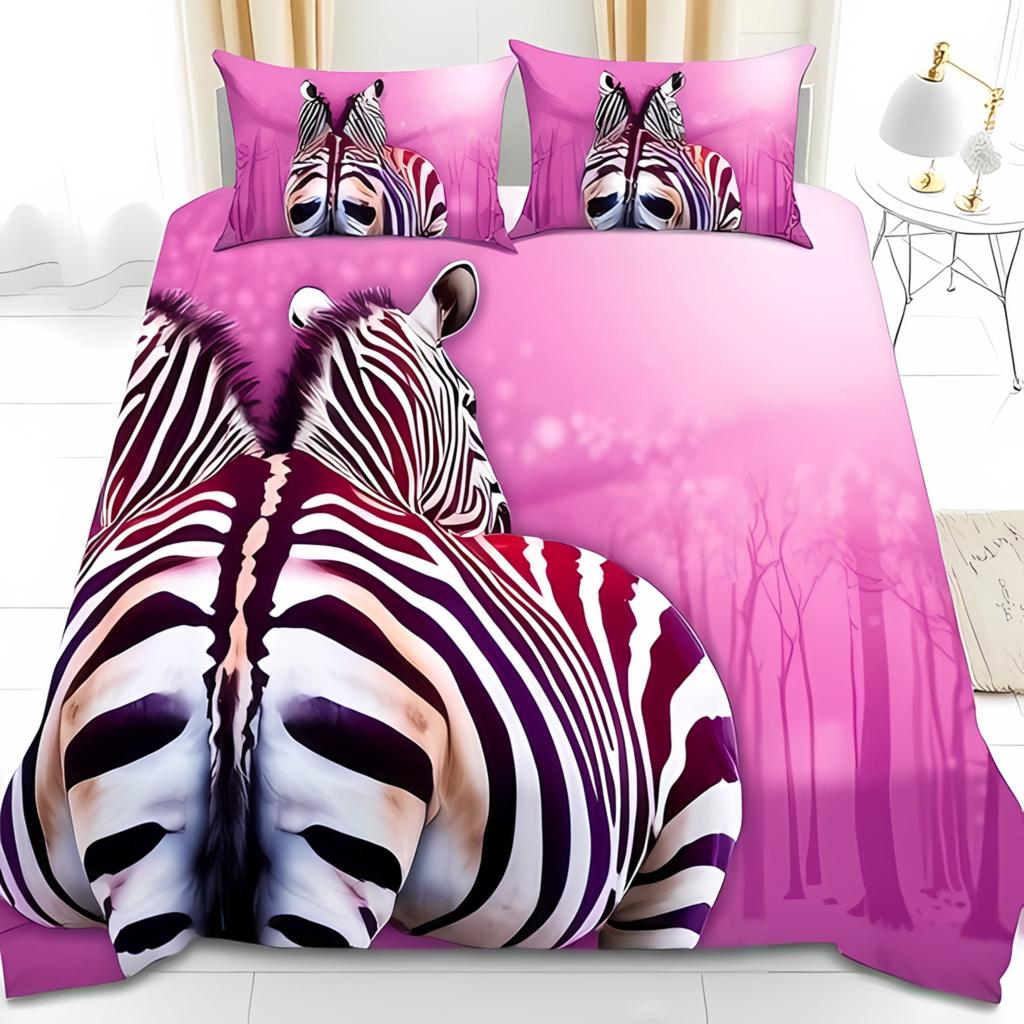 Comforter Whimsical Zebra Print White Playful Bedroom Suitable Children Boys And Girls Warm And Comfortable
