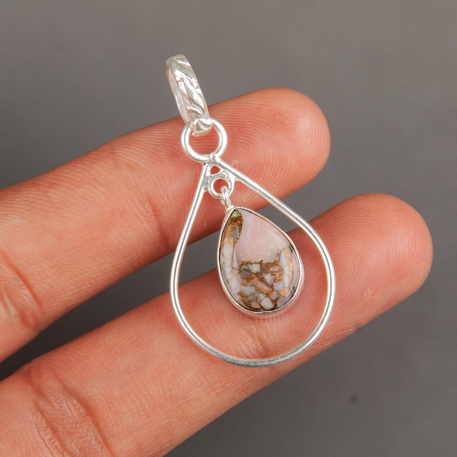 

Natural Pink Opal Turquoise Gemstone 925 Sterling Silver Jewelry Pendant 1.60 PP-3-34