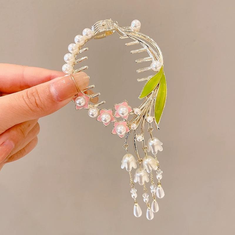 

Изысканная заколка для волос с кисточкой и цветком циркона, модная блестящая женская элегантная заколка для волос с высоким конским хвостом, пластина для волос, артефакт