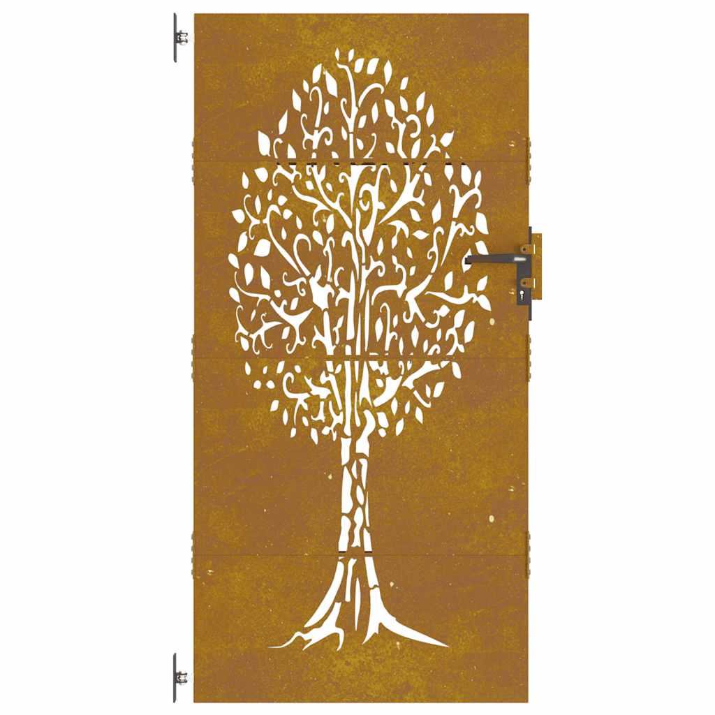 Garden Gate 85 X 175 Cm Corten Steel Tree Design