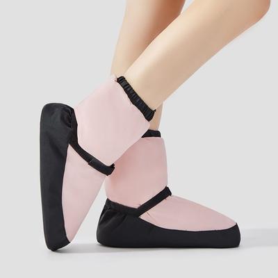 1 par de sapatos de balé quentes, elegantes, duráveis, profissionais, engrossados, de poliéster e algodão, sapatos de dança para o inverno