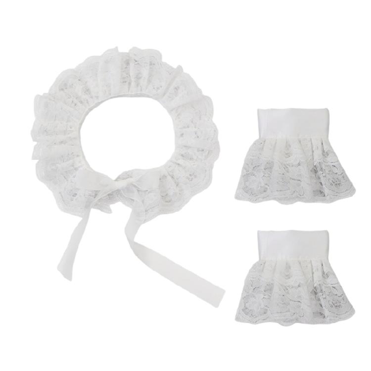 Lace Decorative Collar Wrist Cuffs Set Anime Event Gathering Neckwear Costume Accessories For Fashion Cosplay Enthusiast