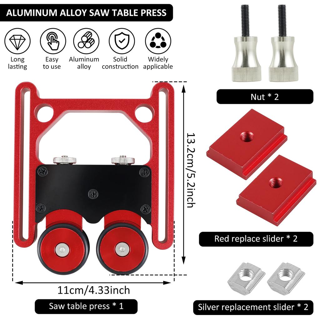 New Stock Guide Roller Aluminum Alloy One-Way Table Saw Feeding Guide Roller Adjustable Featherboard Anti-Rebound Feather Board