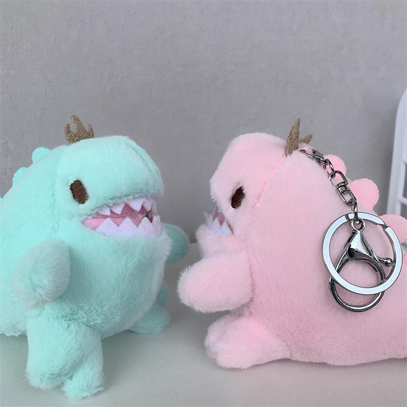 Cartoon Kawaii Chubby Dinosaur Plush Doll Keychain Pendant Creative Ins Small Fresh Dinosaur Backpack Pendant Kids Gifts