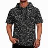Men's UPF50+ Sun Protection Short Sleeve Hoodie Lightweight Quick Dry Casual Sport Fishing Outdoor Shirt with Hood and Drawstring
