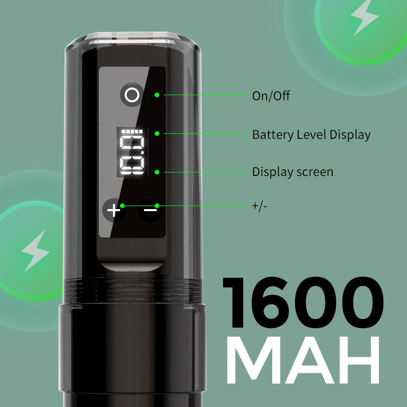 High-Efficiency Wireless Tattoo Pen 3.5mm Stroke Tattoo Machine with 1600mah Battery Portable for Permanent Makeup and Supplies