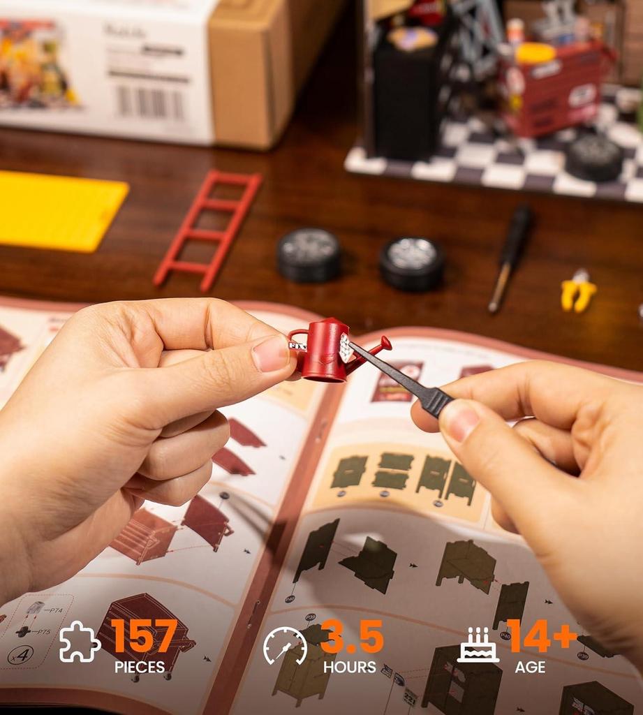 ROBOTIME Rolife 3D Puzzles Garage Workshop DIY Miniature House Kit DG165