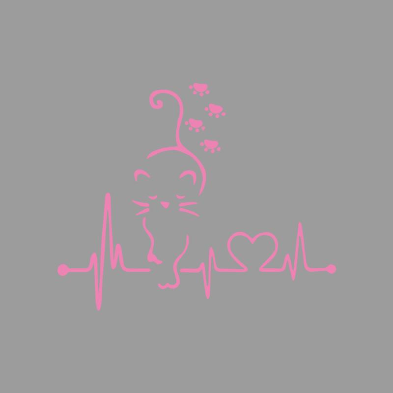 Cute cat paw print heartbeat melody creative&funny stickers for cartoon fans&lover,high quality for car trucks motorcycles