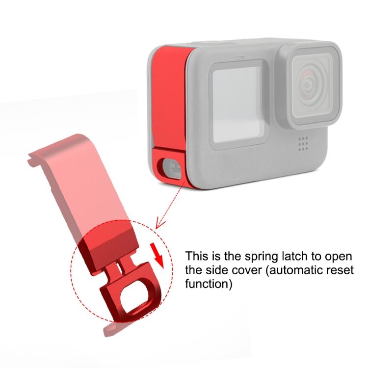 PULUZ Coperchio interfaccia laterale batteria in metallo per GoPro HERO12 Nero /11 Nero /10 Nero /9 Nero