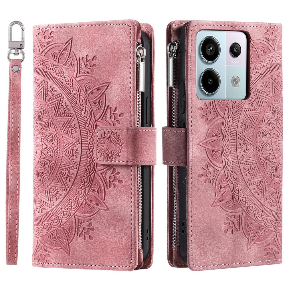 For Xiaomi Redmi Note 13 Pro 5G/Poco X6 5G Phone Case Flower Pattern Leather Flip Cover