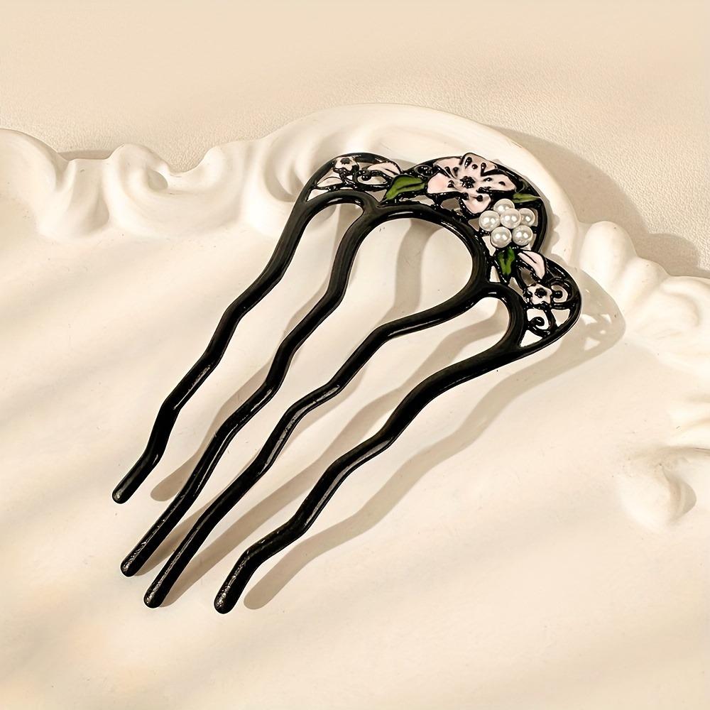 

Elegant Temperament Imitation Pearl Flower Ladies U-shaped Alloy New Chinese Style Niche Design Hair Accessories Hairpins