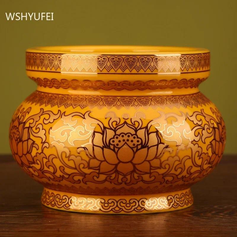 Buddha Hall Obětní stůl Keramika Mísa na ovoce Olejová lampa Kreativita Domácí dekorace Řemeslo Tradiční buddhismus Bohoslužebné potřeby