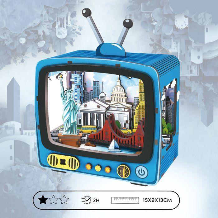 Book Nook - Kit DIY a construire Maquette 3D Serre Livre - TV New York - 12,5 x 8 x 13 cm
