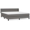 3130677 vidaXL Lit à sommier tapissier avec matelas Gris 180x200 cm Similicuir