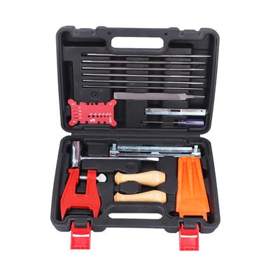 16PCS Chainsaw Chain Sharpening Kit Flat Round Files Handles Felling Wedge Set