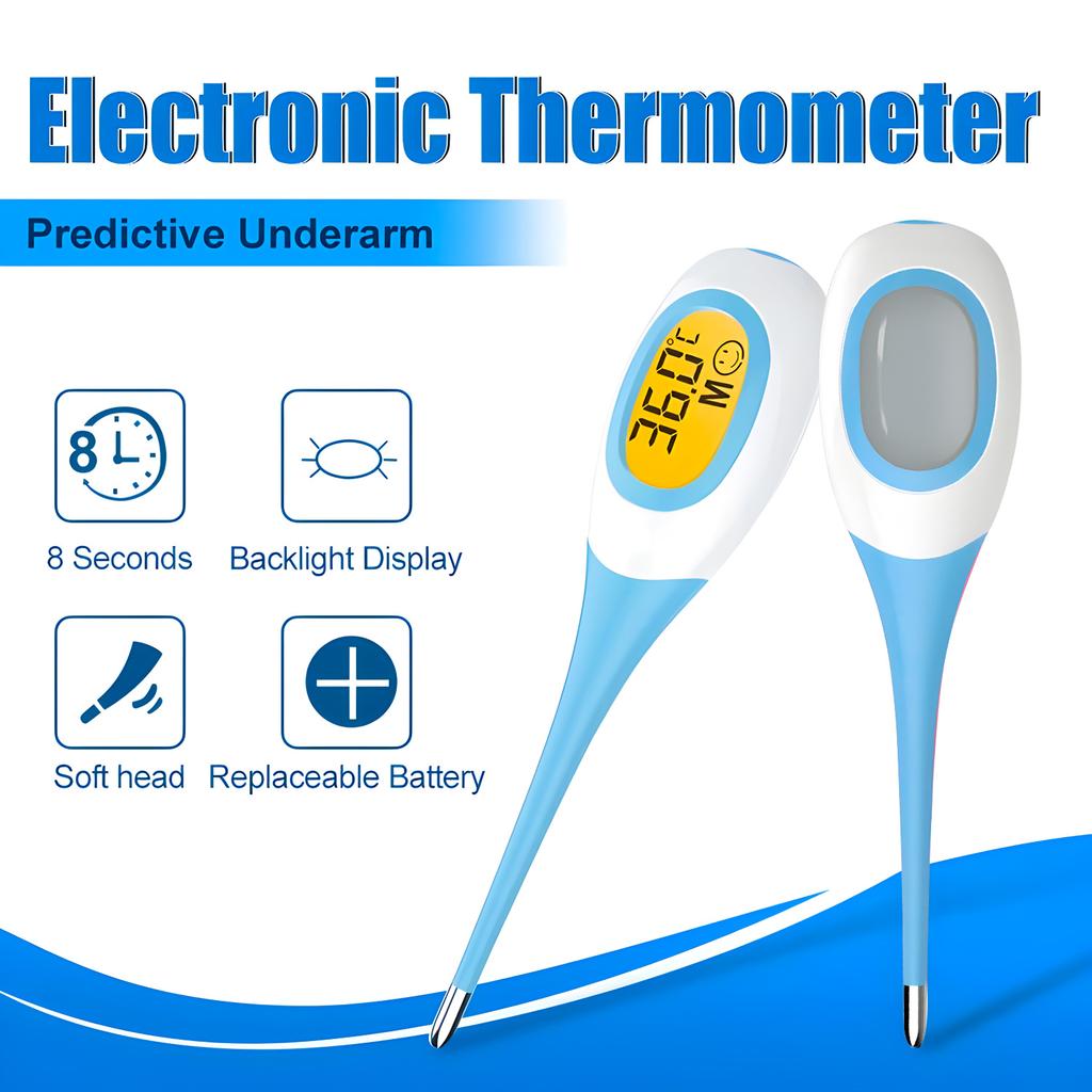Electronic Soft Head Thermometer: Oral/Armpit Measurement for Household Adults & Children Finger Clip Pulse Oximeter