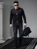 European Long-Sleeved T-Shirt Men's Round Neck Top 2025 Autumn New Trendy Versatile Solid Color Casual Base Shirt