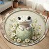 Cute Easter Animals Round Area Rug,Carpet Rug for Living Room Bedroom Sofa Playroom Decor,Non Slip Floor Mat