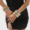 Personalized New Retro Simple Imitation Pearl Beaded Bracelet Necklace, Light Luxury Niche Temperament Multi-layer Stacked Accessories