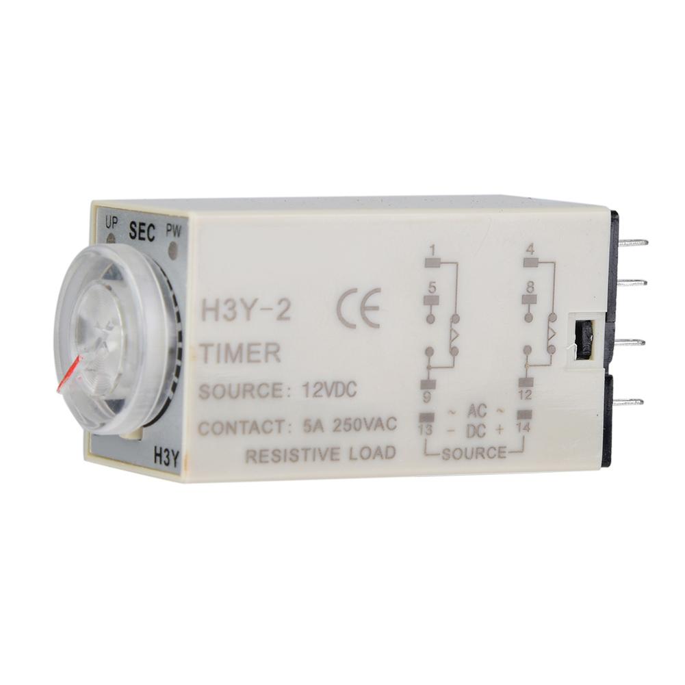 H3Y 2 Power On Time Relay Pointer Control Delay Timer 8 Pin 12VDC (60S)