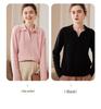 2023 Autumn Winter Women's Cashmere Polo Sweater: Versatile Retro Lapel Knit, Loose Cable Knit Base Layer