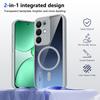 KEYSION Transparent Magnetic Phone Case for Realme C85 5G Soft Silicone+PC HD Clear Shockproof Back Cover for OPPO Realme C85