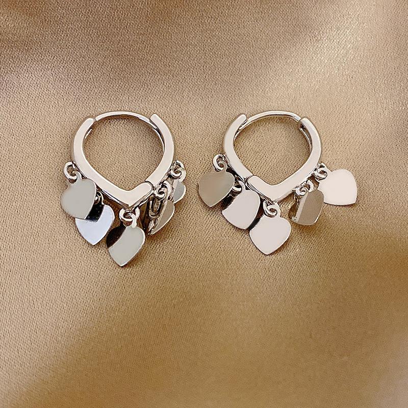 Cold and smooth love ear buckles women's ins versatile temperament earrings personalized earrings