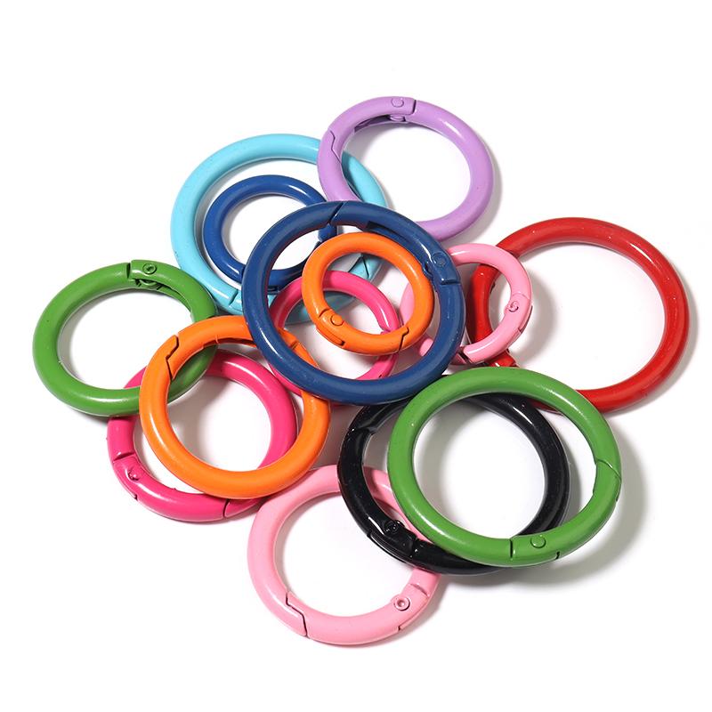 5/10pcs Anneaux O Colorés Attaches à Ressort Porte-clés Rond en Alliage Boucle à Ressort Ouvrable Crochet Pour Connecteur DIY Accessoires de Bijoux