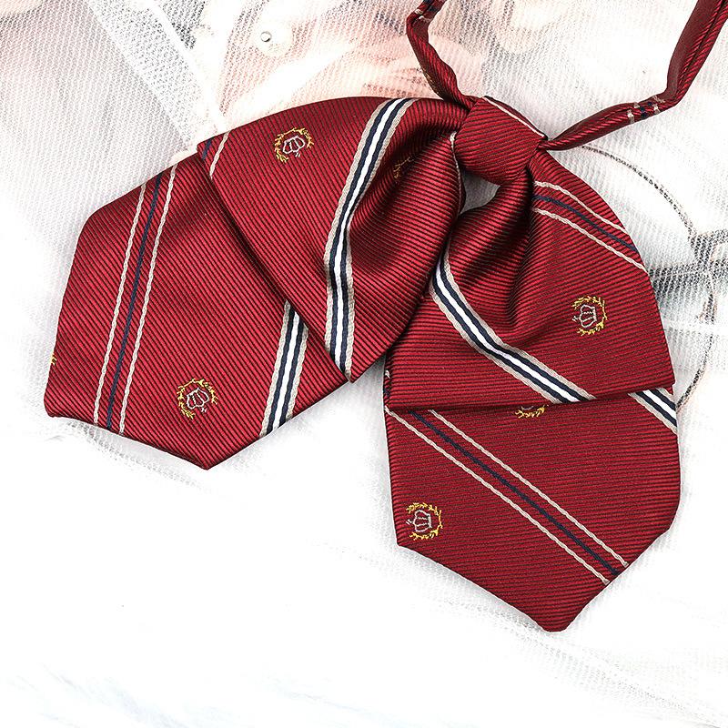 Jk Free Short Tie Necktie Female College Style Lazy Japanese Plaid Uniform Shirt Ins Student Bow Tie