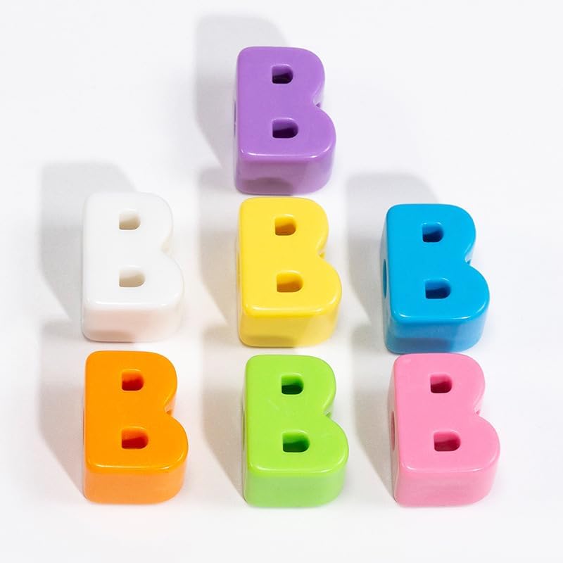 10PCS Colorful 26 Letter Beads 20mm Loose Beads Big Hole DIY Jewelry Making Kit Bracelet keychain for Educators to Learn Letters