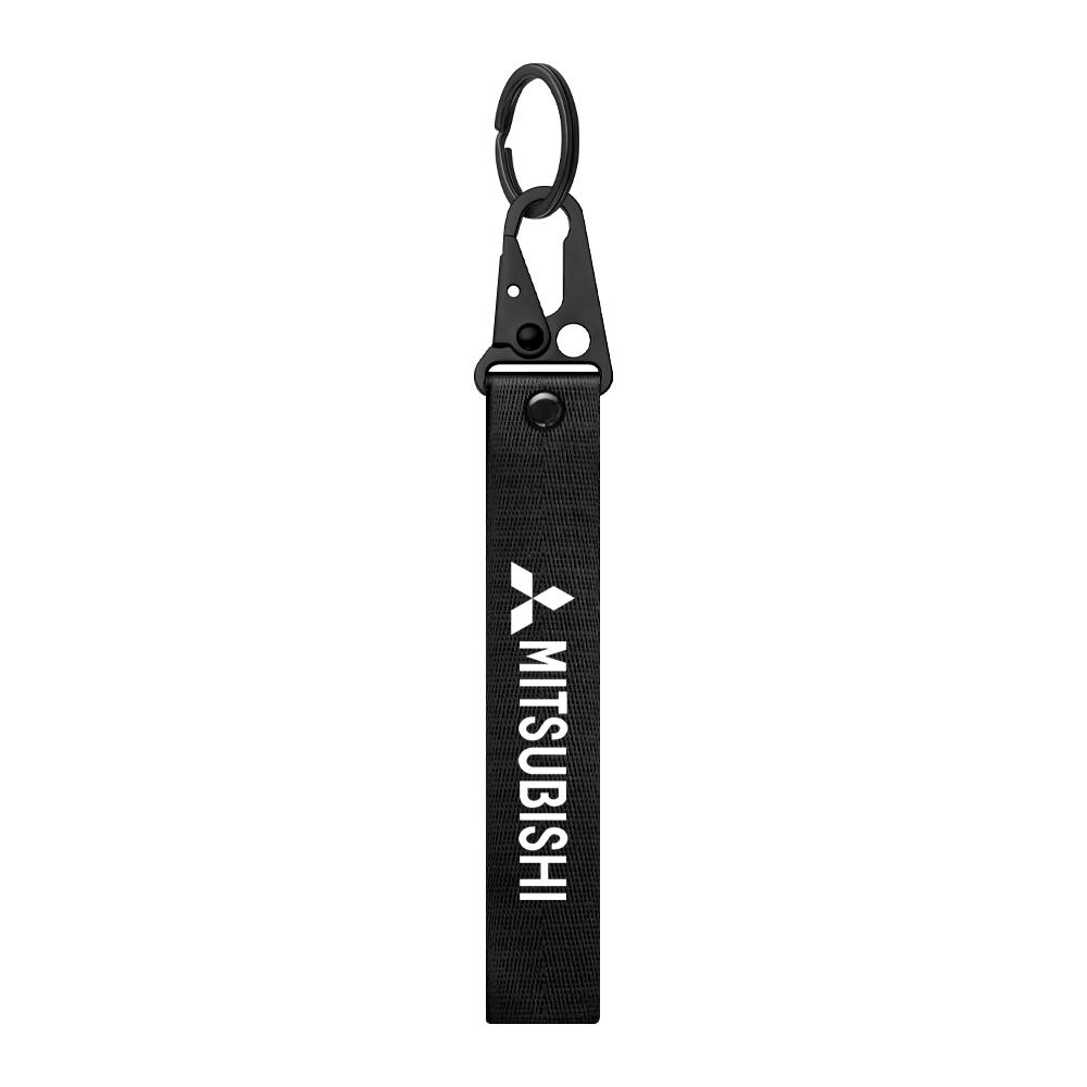 3D Metal Leather Car Styling Emblem Keychain Auto Key Rings for Mitsubishi Lancer 10 Xpander Pajero 4 Montero V73 Evolution Evo