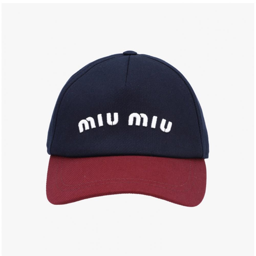Miu Miu 5hc179 Acq1 F041l Logo Embroidery Drill Baseball Cap