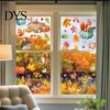 Forest Animal Window Clings for Kids 9PCS Autumn Clings, Thanksgiving Maple Leaf Pumpkin Stickers, Waterproof PVC Stickers Shop Windows Removable