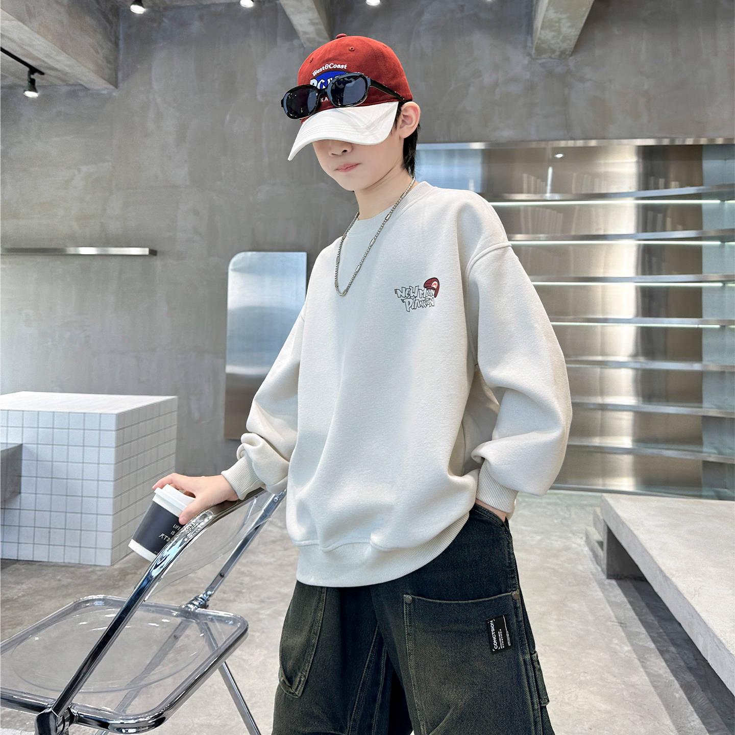 

Модный свитшот для мальчиков в корейском стиле - Весна/Осень 2025 120 cm абрикосовый/кремовый